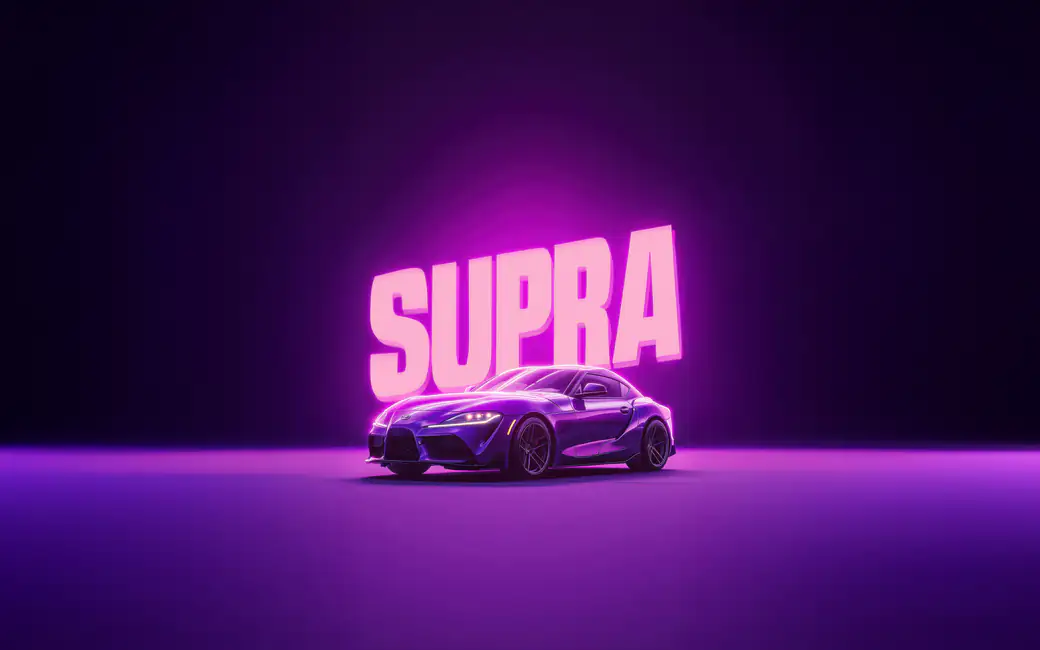 Фиолетовый Toyota Supra GR — обои на рабочий стол и телефон