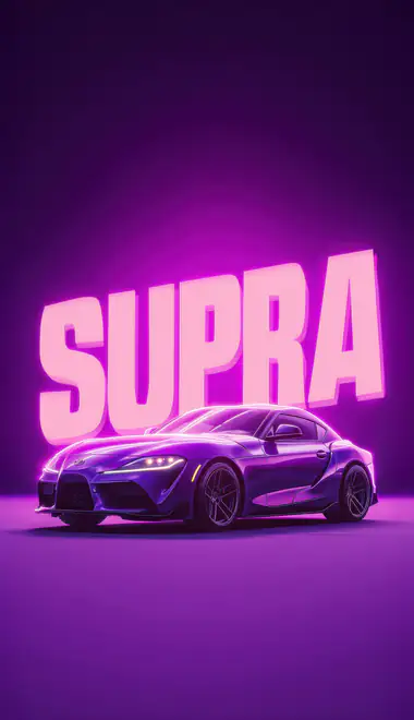 Cars wallpapers: Toyota Supra, sports car, neon, logo