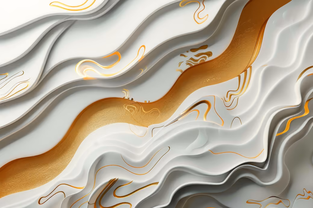 White waves with golden highlights - WSVGA wallpapers in 1024x600 resolution