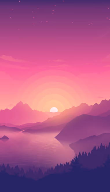 Wallpapers for iPhone 4/4S (640x960): sunset, valley, lake, mountains