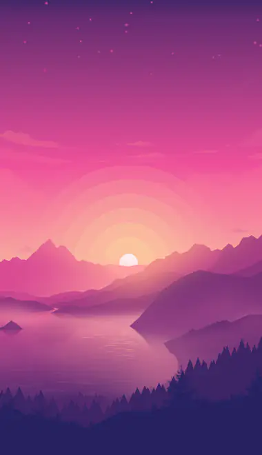 Wallpapers for Nokia, Samsung (360x640): sunset, valley, lake, mountains