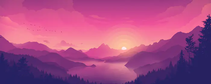 UltraWide 32:9 wallpapers (3840x1080): sunset, valley, lake, mountains