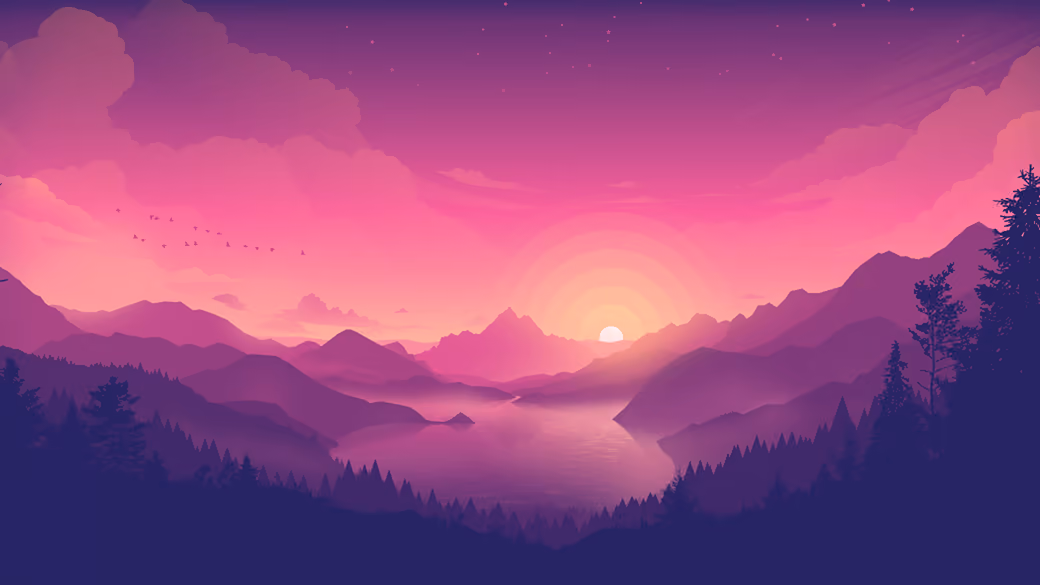 Sunset over mountain lake - Wallpapers for Apple MacBook 16″ in 3072x1920 resolution