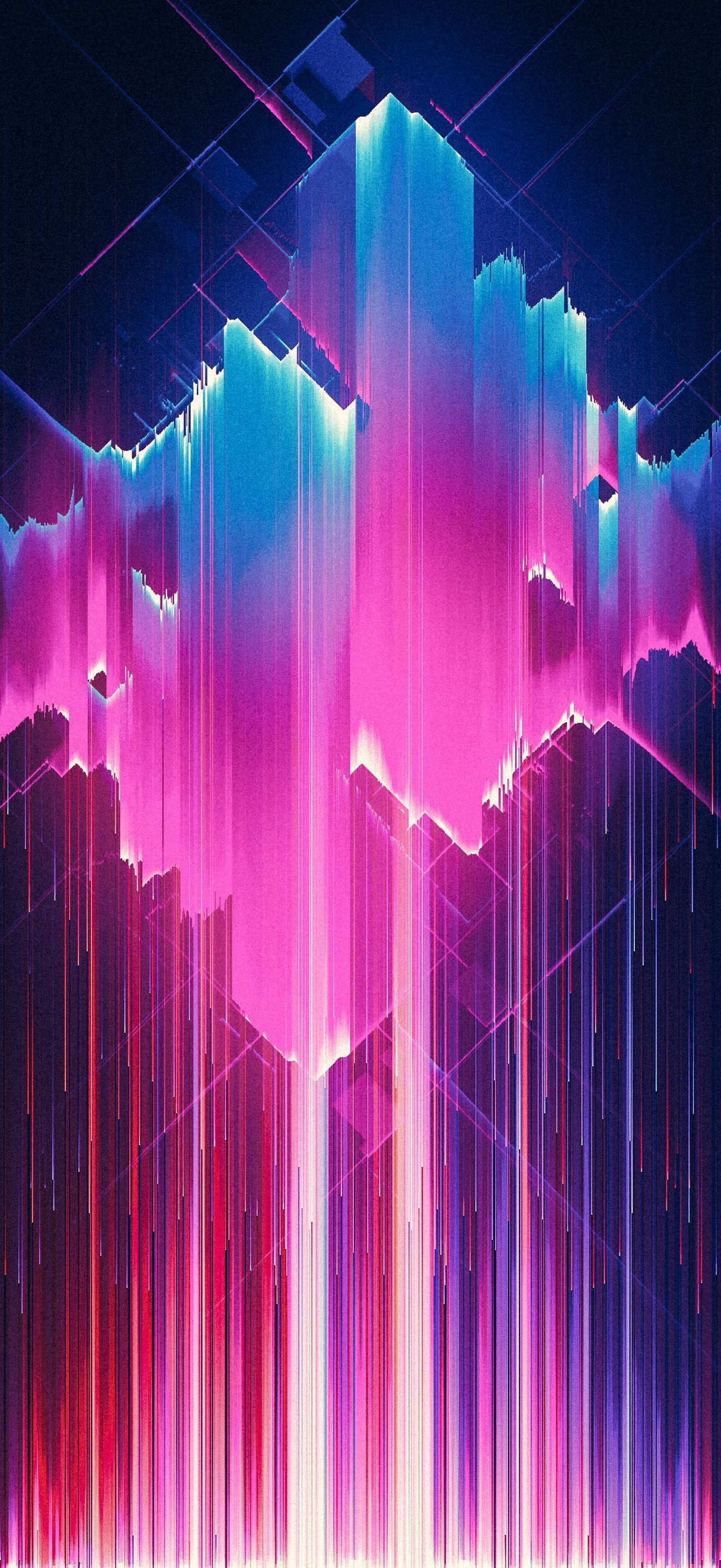 Glitch abstraction with neon lines - Wallpapers for iPhone 17 Pro Max/16 Pro Max in 1320x2868 resolution
