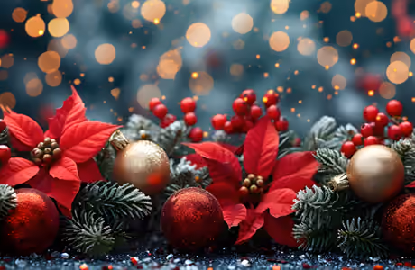 Celebrations wallpapers: Christmas, poinsettia, ornament, pine