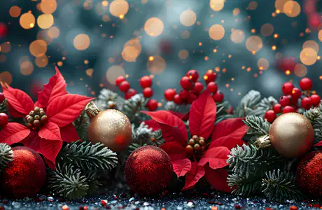 Celebrations wallpapers: Christmas, poinsettia, ornament, pine