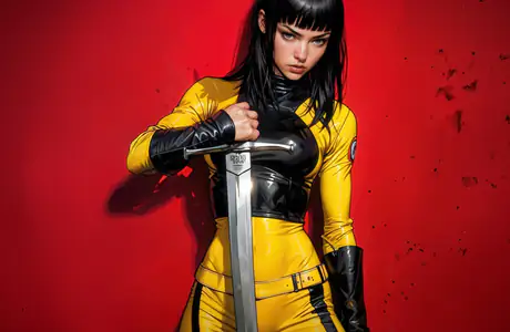 People wallpapers: woman, brunette, sword, costume