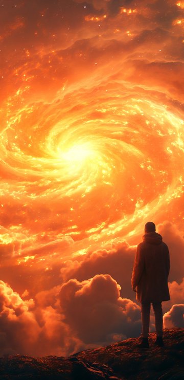 Fiery cosmic whirlpool - Wallpapers for Samsung in 360x740 resolution