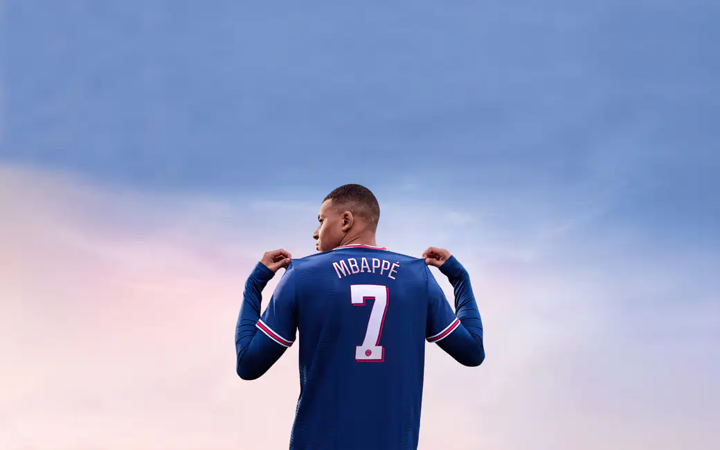 Kylian Mbappé in uniform number 7 — desktop and phone wallpaper, free download