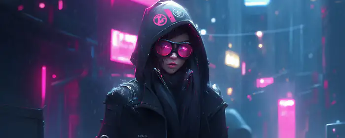 Fantasy wallpapers: cyberpunk, girl, glasses, neon