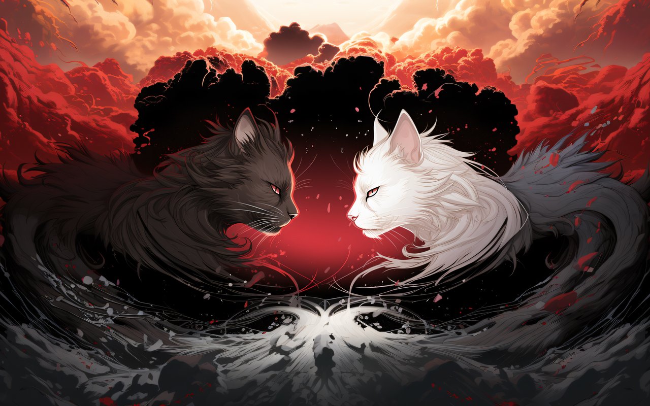 Black and white cats - WXGA_1280 wallpapers in 1280x800 resolution