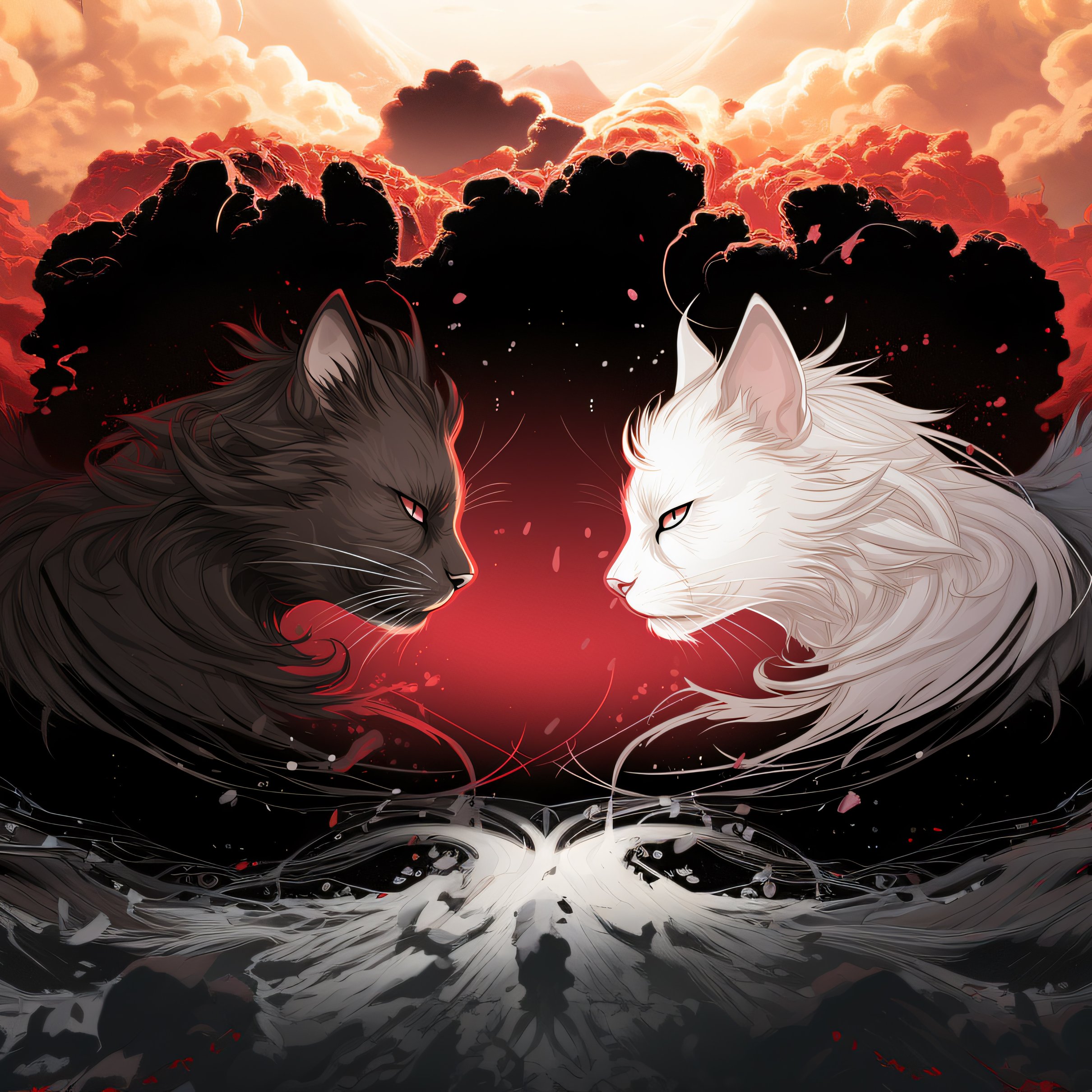 Black and white cats - Wallpapers for iPad Pro 11″ 2024 in 2420x2420 resolution