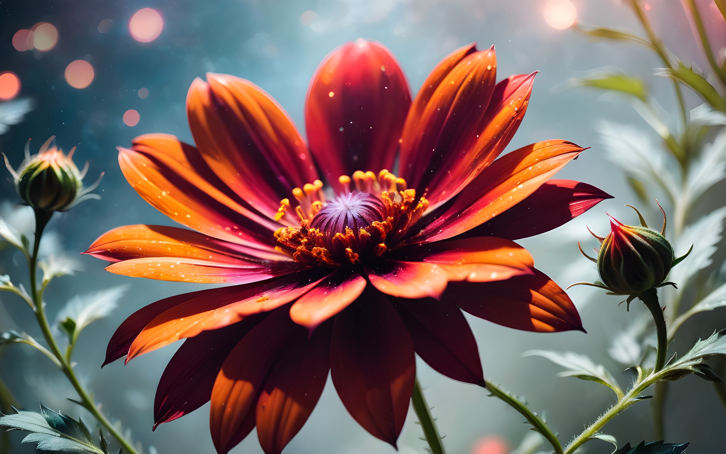Orange flower with orange thumbs - Wallpapers for MacBook Neo in 2408x1506 resolution