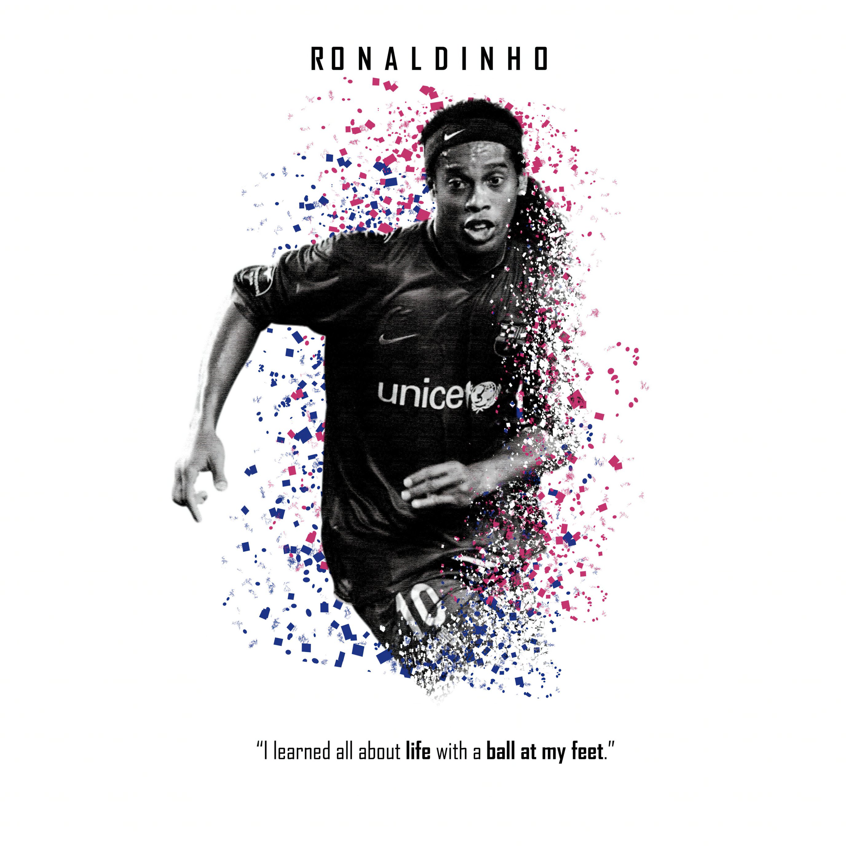 Ronaldinho in a dark Nike uniform - Wallpapers for iPad Pro 13″ in 2752x2752 resolution