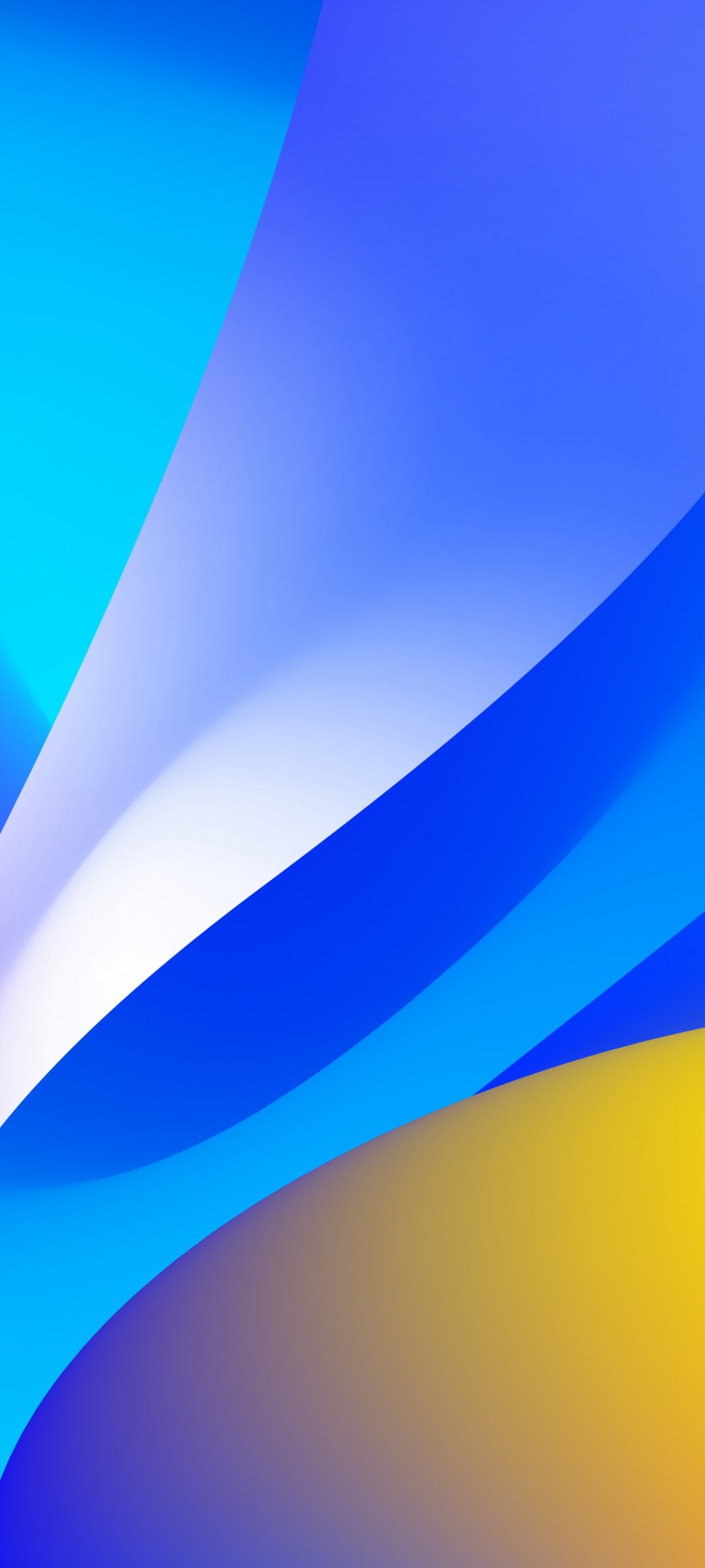 Синие и жёлтые абстрактные волны - Обои для Samsung Galaxy M55, POCO M4/X4/X5, Xiaomi Redmi 12/13/Note 13/Note 14/Note 14S в разрешении 1080x2400