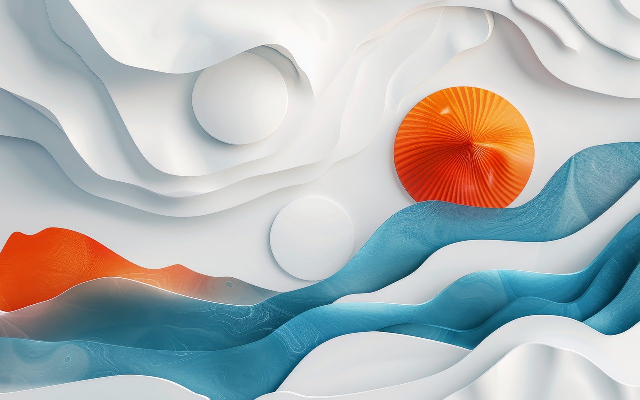 Abstract waves with orange sun - WXGA_1280 wallpapers in 1280x800 resolution