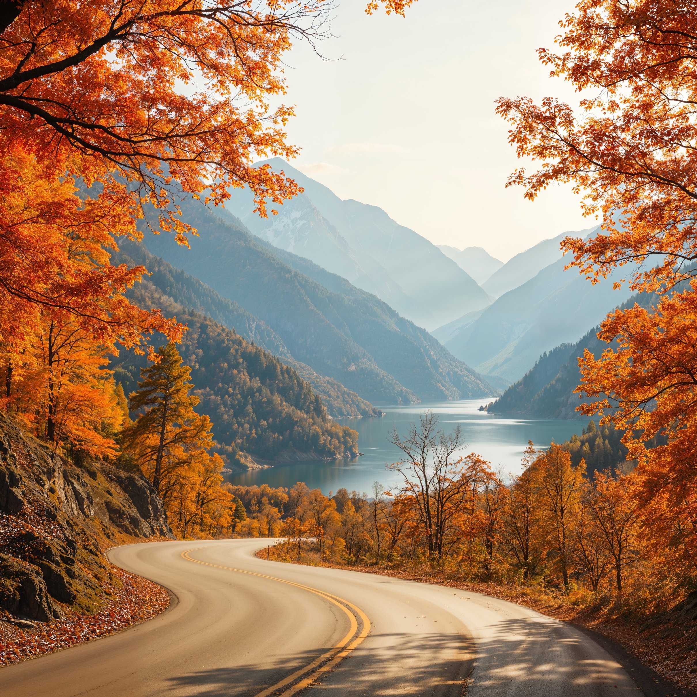Autumn in a mountain valley - Wallpapers for iPad Pro 11″ 2024 in 2420x2420 resolution