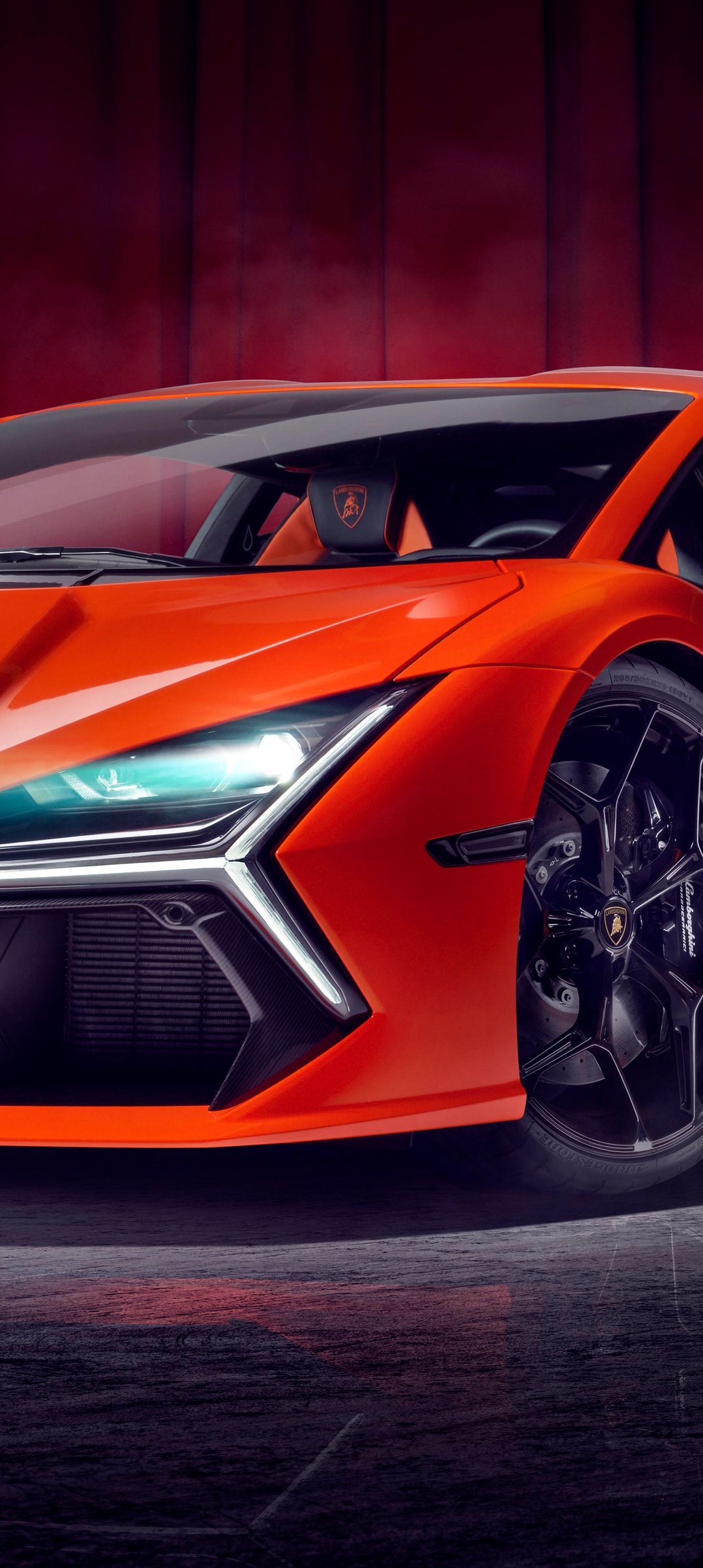 Lamborghini Revuelto front view - Wallpapers for Samsung Galaxy A13/A14/A53, Realme 12 Pro 5G, POCO M5 in 1080x2408 resolution