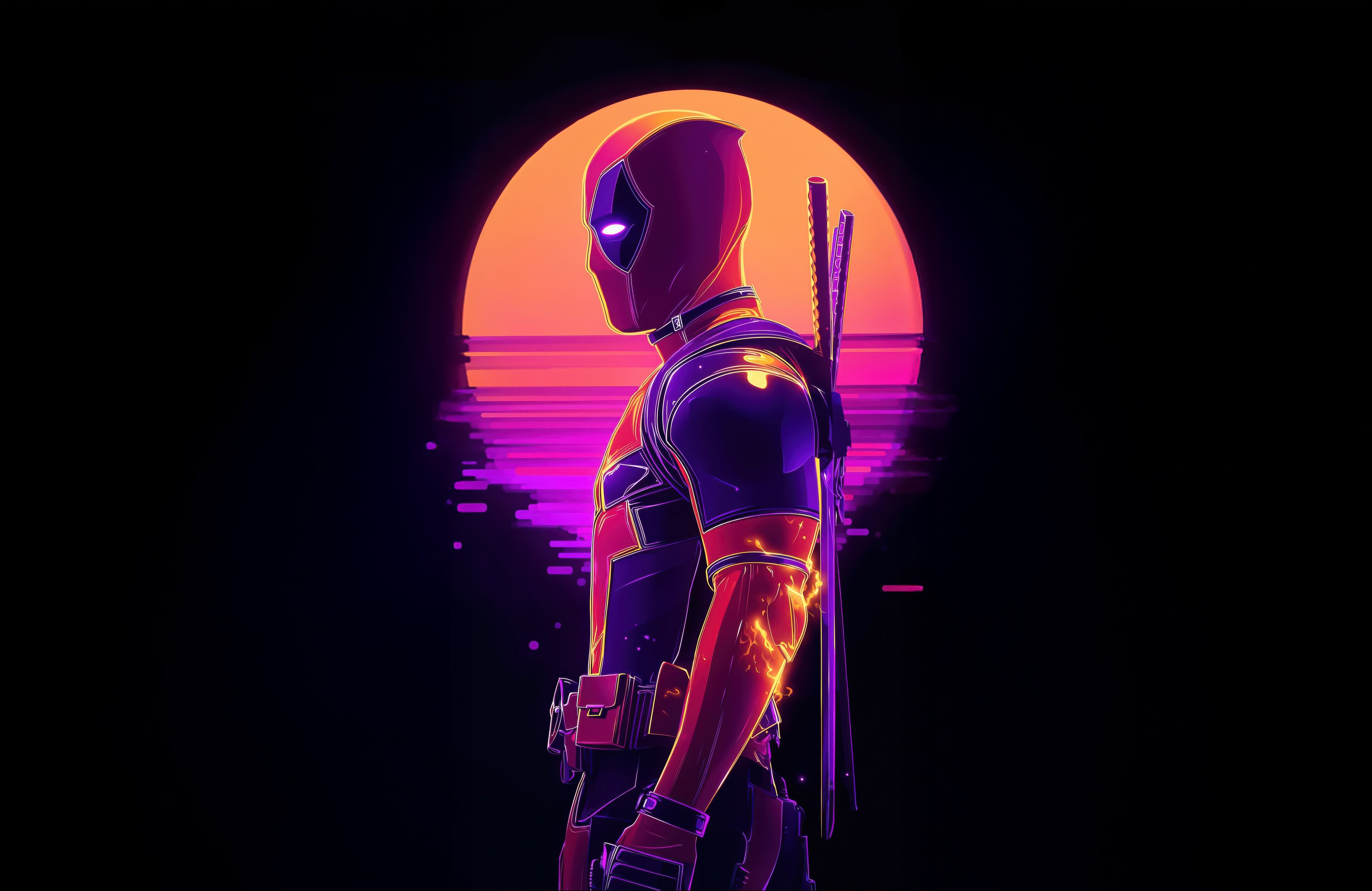 Deadpool in retro style - Wallpapers for Apple MacBook 14.2″ in 3024x1964 resolution