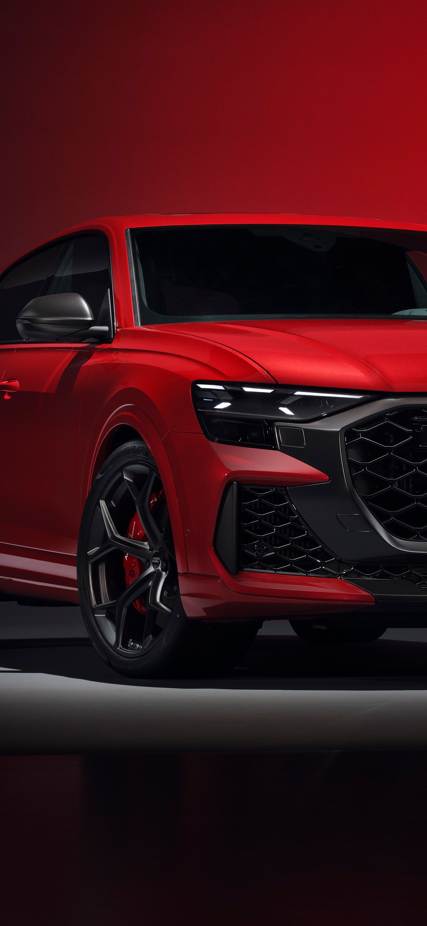 Red Audi RS Q8 Performance - Wallpapers for Samsung Galaxy S24/S24 Ultra/S25 Ultra/S25+/S26 Ultra in 1440x3120 resolution