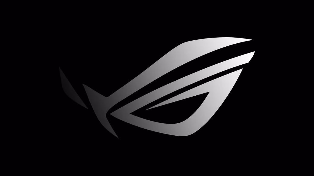 Белый логотип ASUS ROG на черном — обои на рабочий стол и телефон