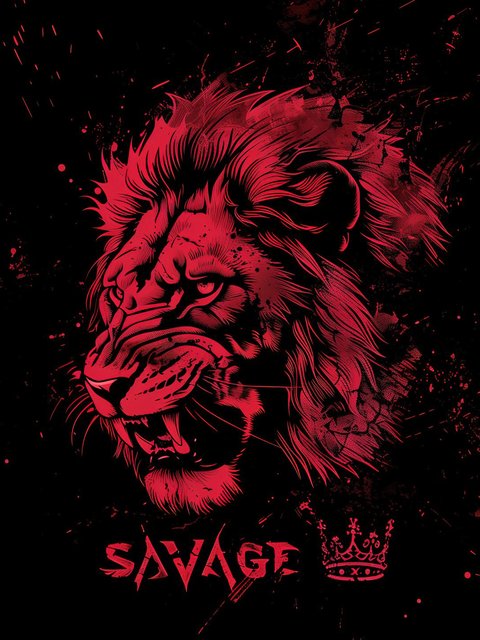 Рычащий лев Savage - Обои для HTC/BlackBerry в разрешении 480x640
