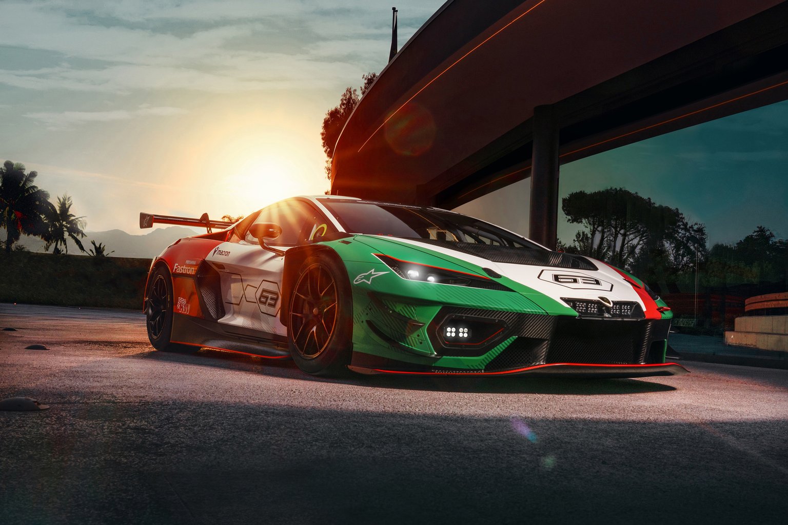Lamborghini Temerario GT3 вид спереди - Microsoft Surface 12.4″ обои в разрешении 1536x1024