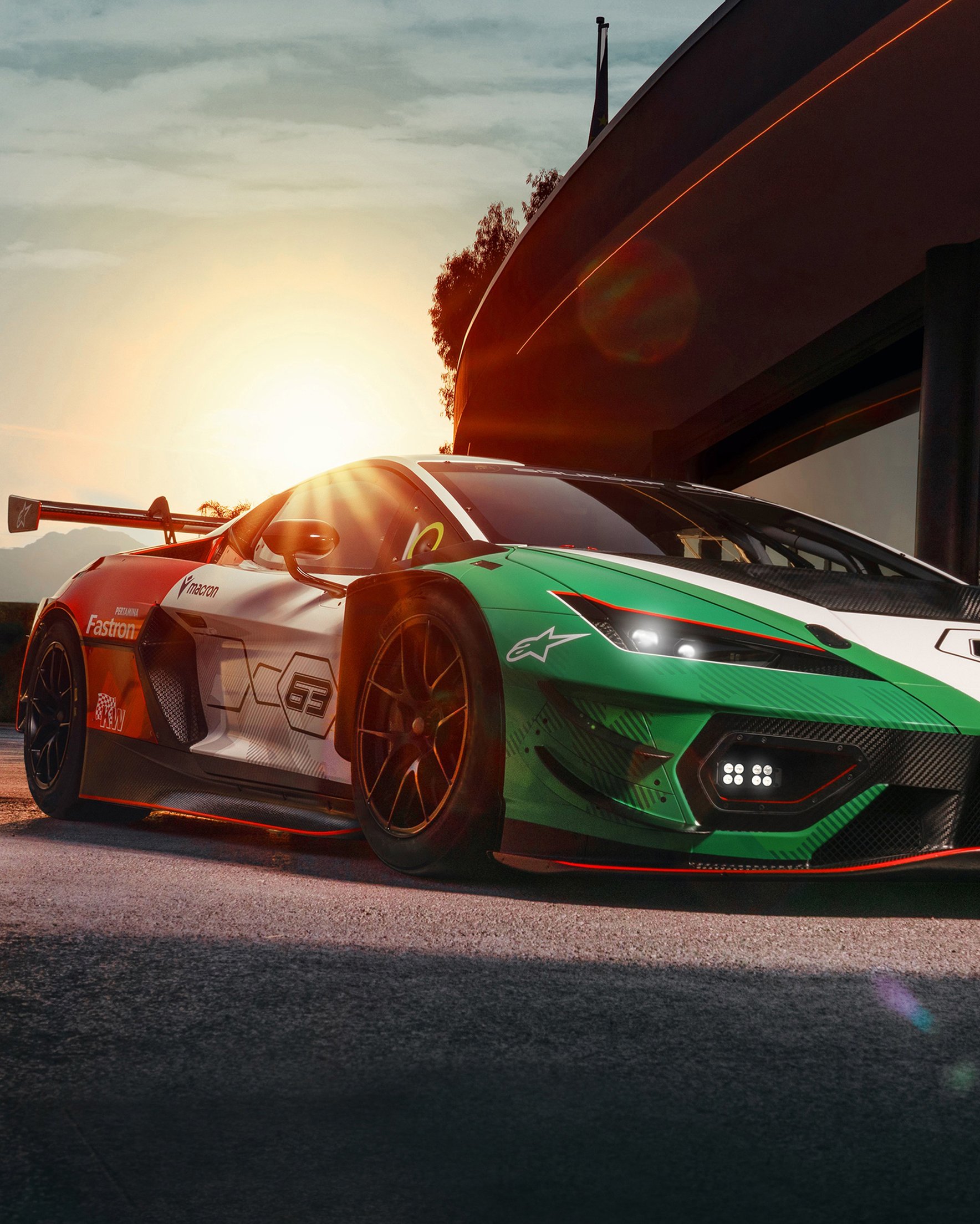 Lamborghini Temerario GT3 front view - Wallpapers for Samsung Galaxy Z Fold 2/3 in 1768x2208 resolution