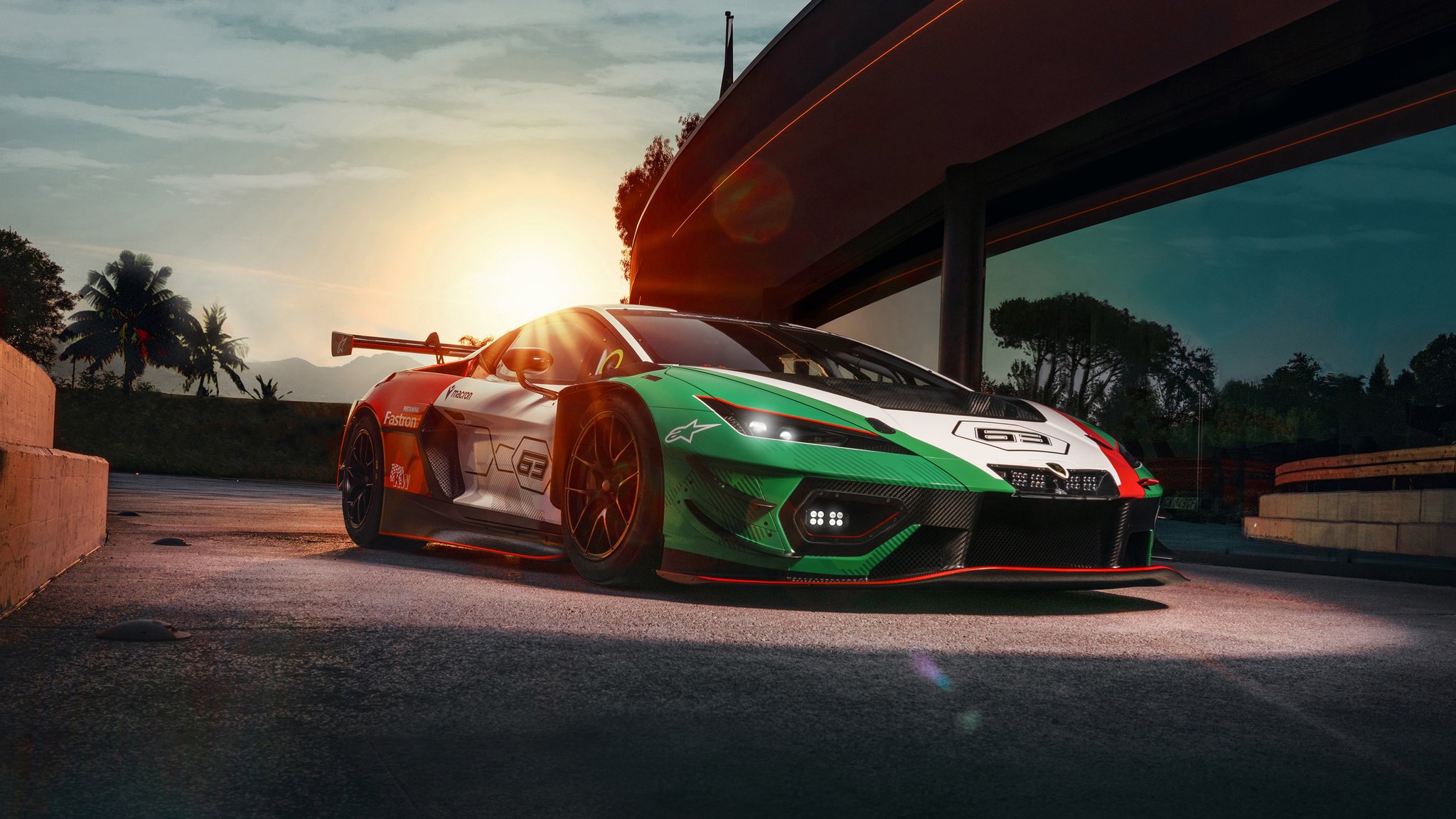 Lamborghini Temerario GT3 front view - QWXGA wallpapers in 2048x1152 resolution