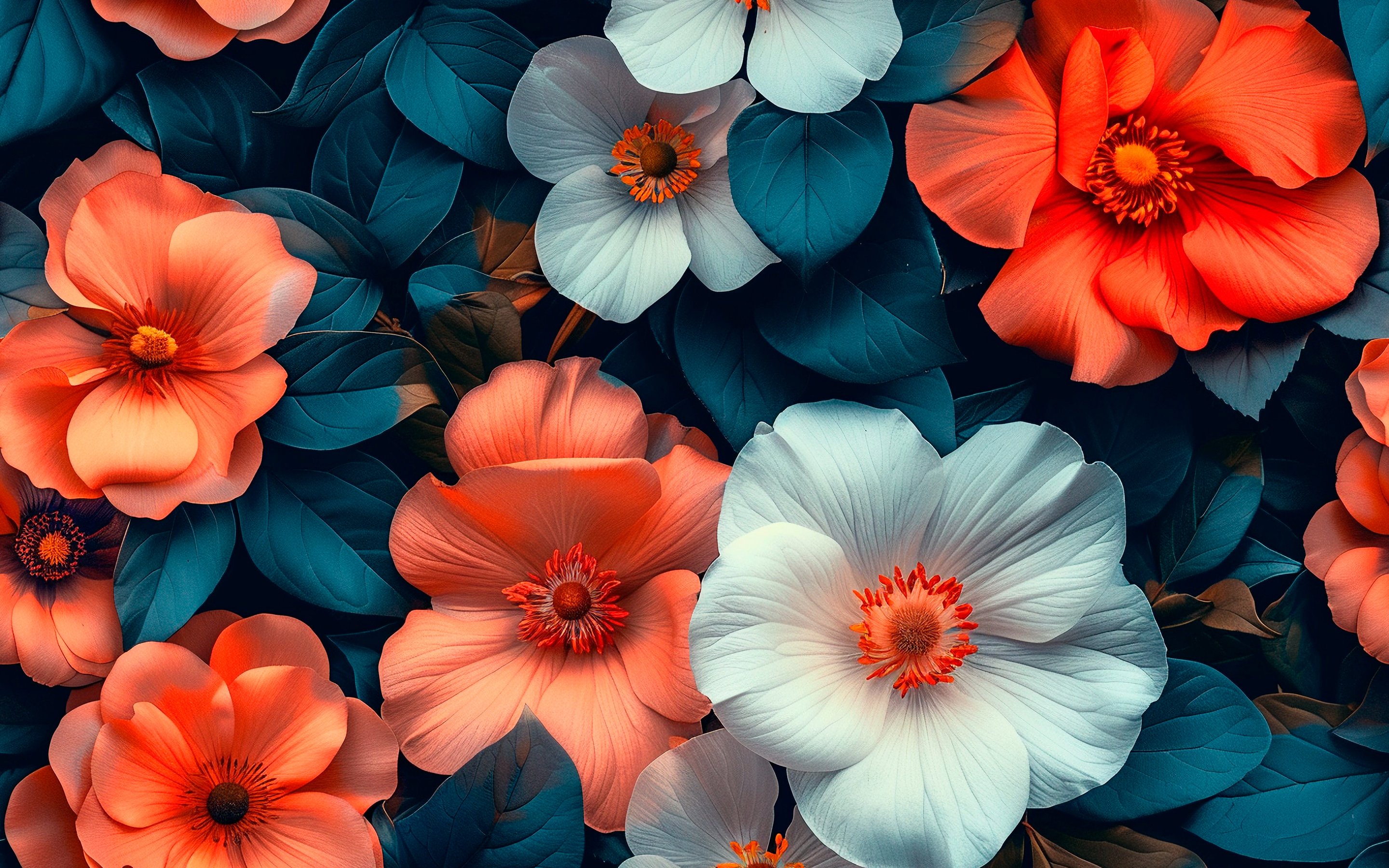 Orange and White Flowers - Wallpapers for Apple MacBook 15″ in 2880x1800 resolution