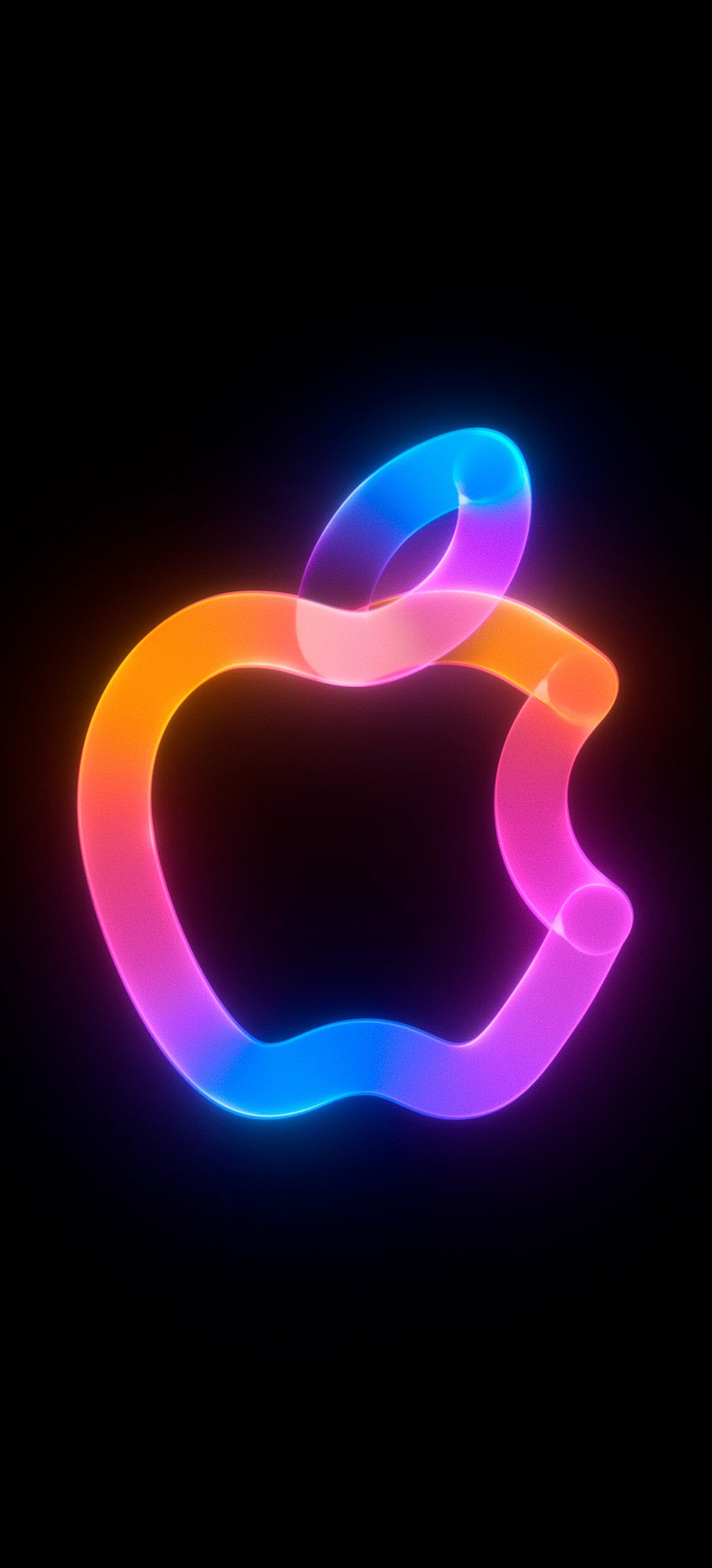 Bright Neon Apple Inc logo - Wallpapers for Honor/Huawei in 1080x2376 resolution