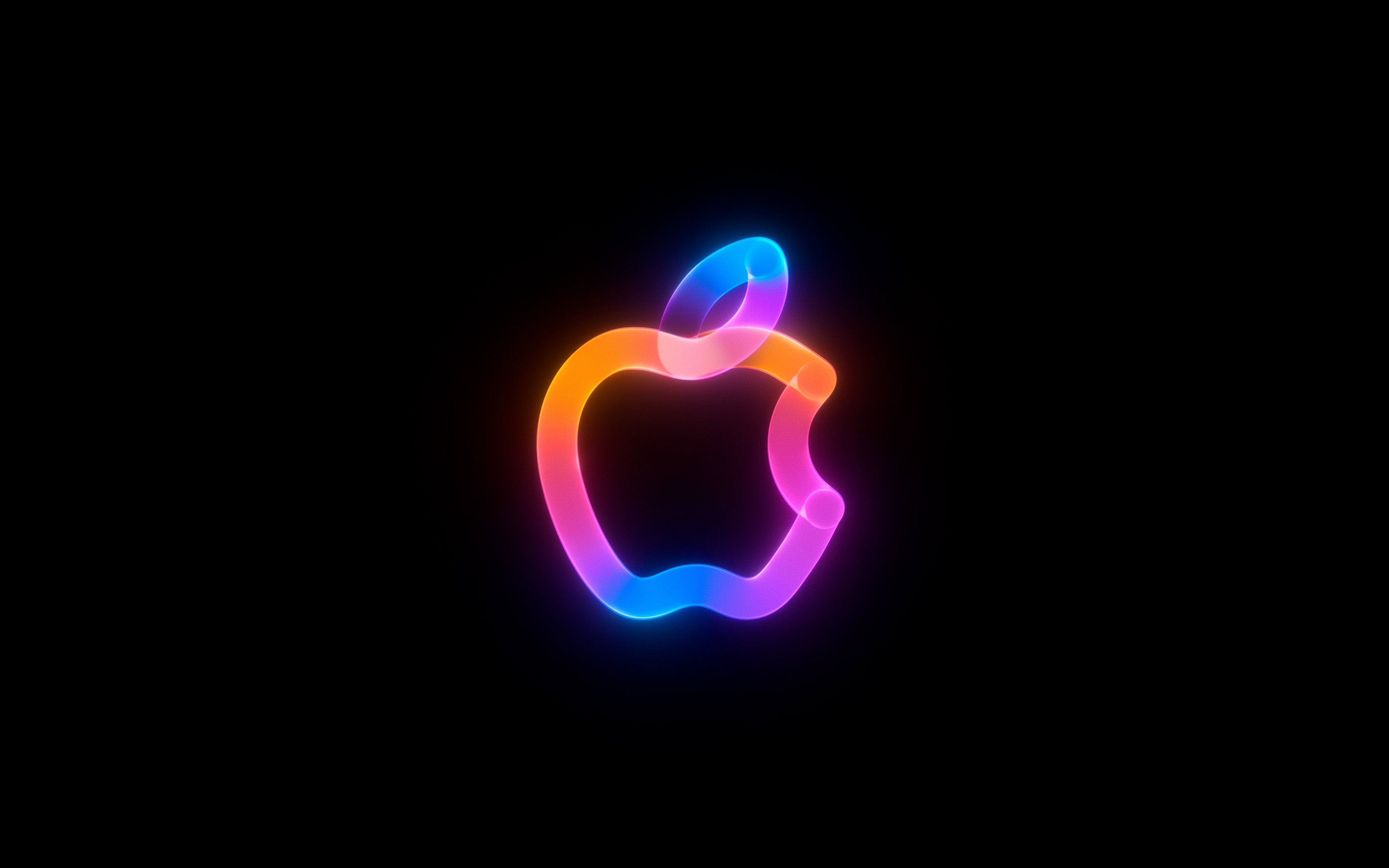 Bright Neon Apple Inc logo - Wallpapers for Apple MacBook 16″ in 3072x1920 resolution