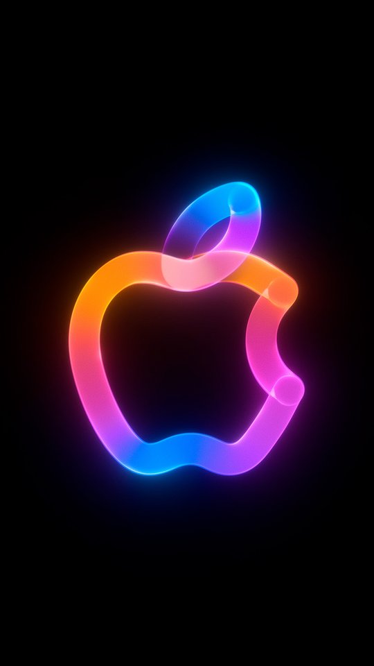 Bright Neon Apple Inc logo - Wallpapers for Samsung, HTC, Sony in 540x960 resolution