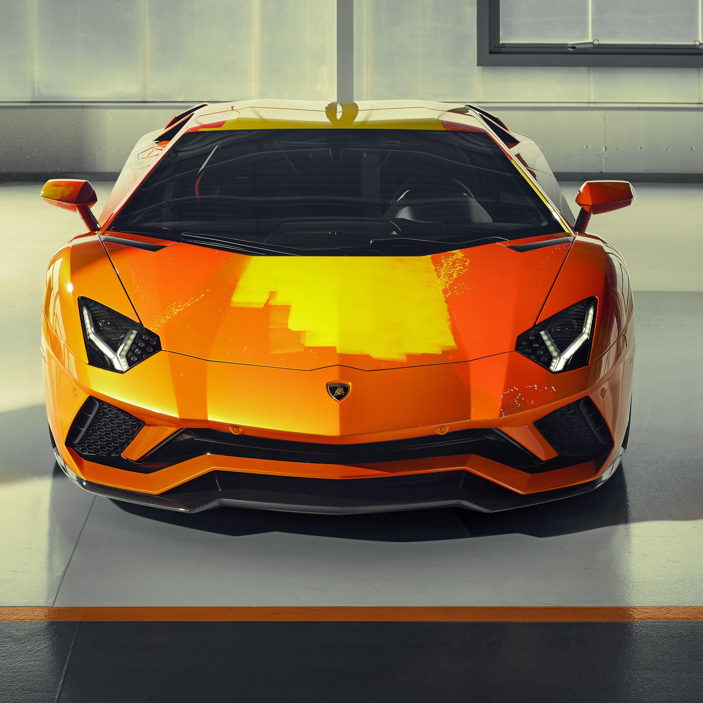Orange Lamborghini Aventador S - Wallpapers for iPad Pro 11″ in 2388x2388 resolution