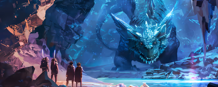 UltraWide 21:9 Fantasy wallpapers (2560x1080): dragon, cave, ice, water