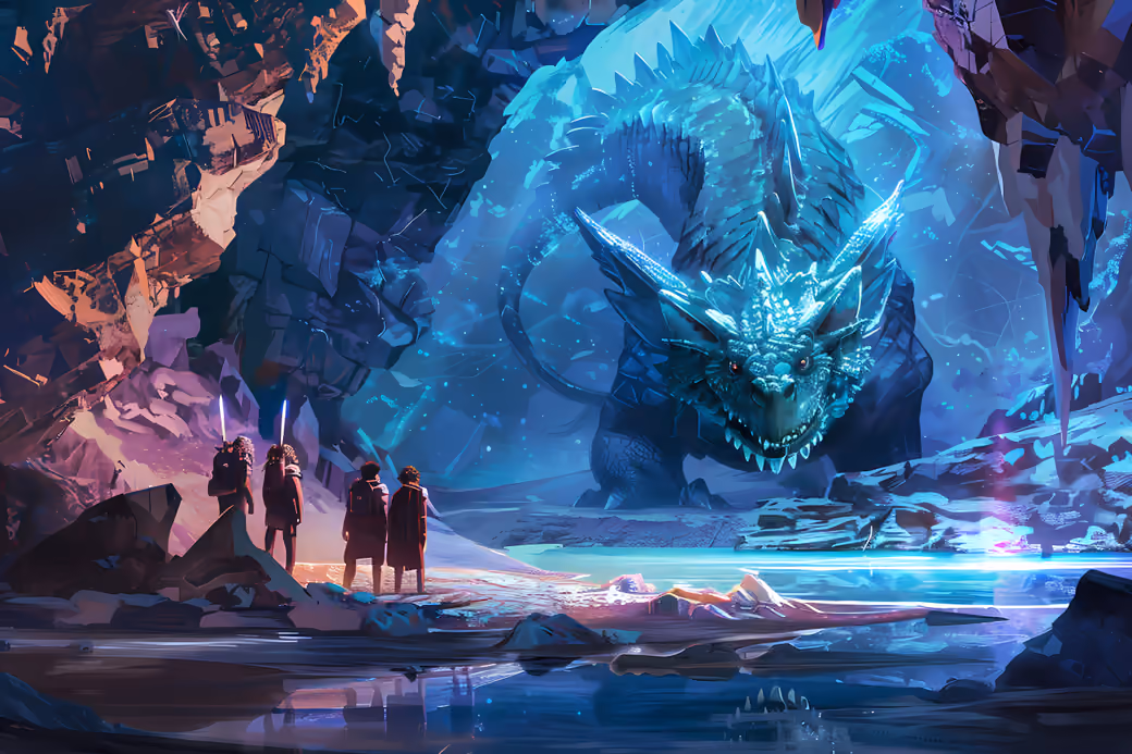 Giant Ice Dragon — desktop and phone wallpaper, free download