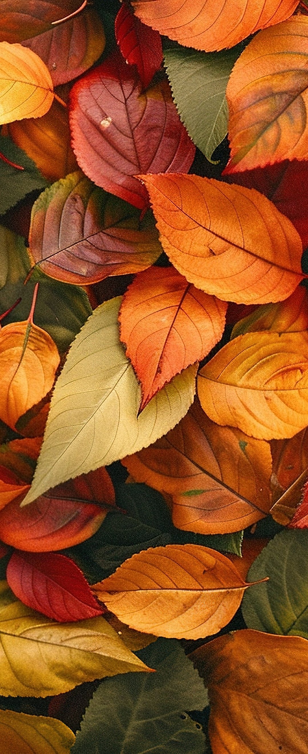 Autumn leaves on the ground - Wallpapers for Samsung Galaxy Z Flip6, Motorola Razr 2025 in 1080x2640 resolution