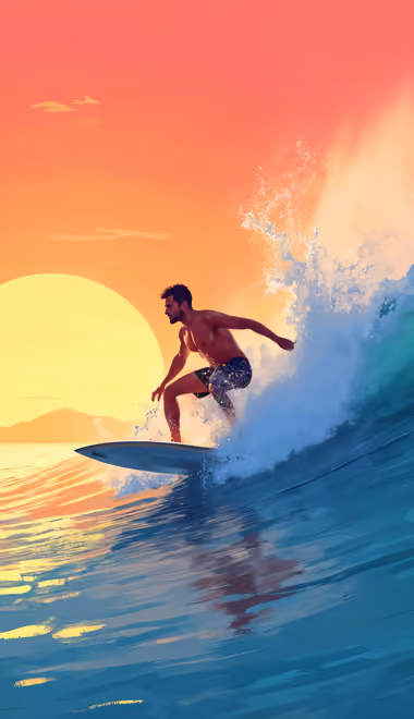 Sport wallpapers: surfing, waves, surfer, sunset
