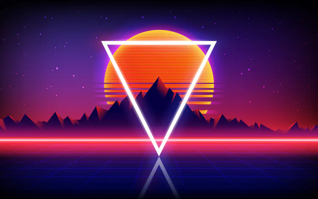 Retro in the style of the 80s — desktop and phone wallpaper, free download