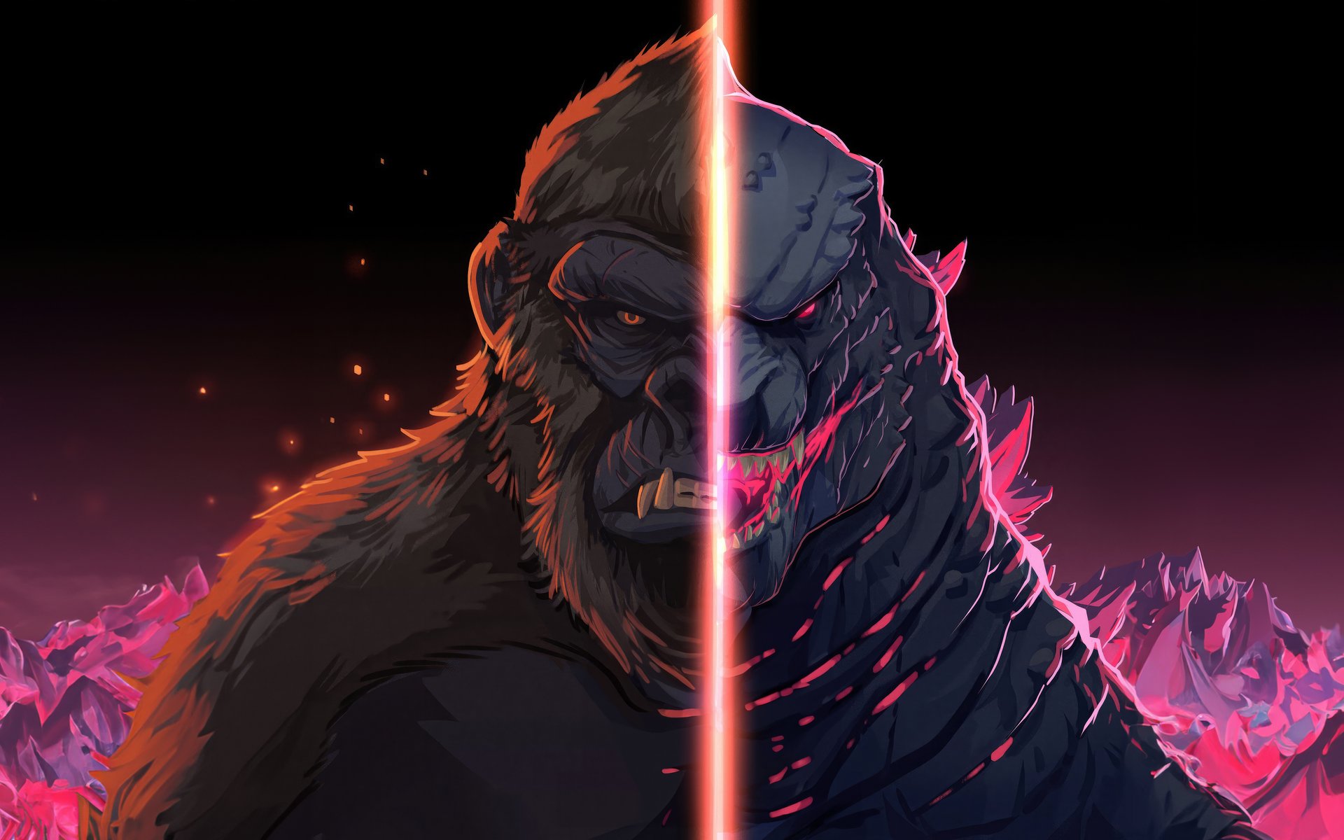 Godzilla vs King Kong - WUXGA wallpapers in 1920x1200 resolution