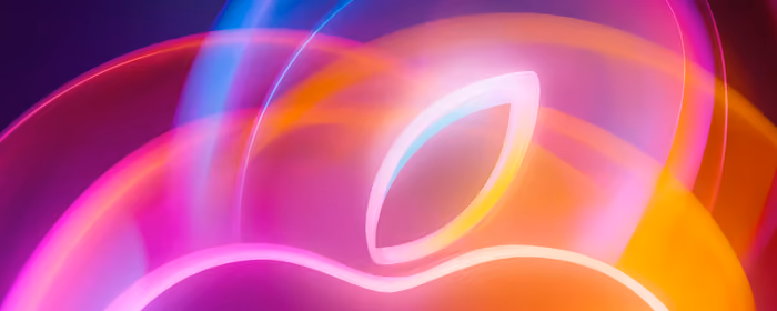 UltraWide 32:9 обои (3840x1080): Apple Inc, логотип, событие, неон