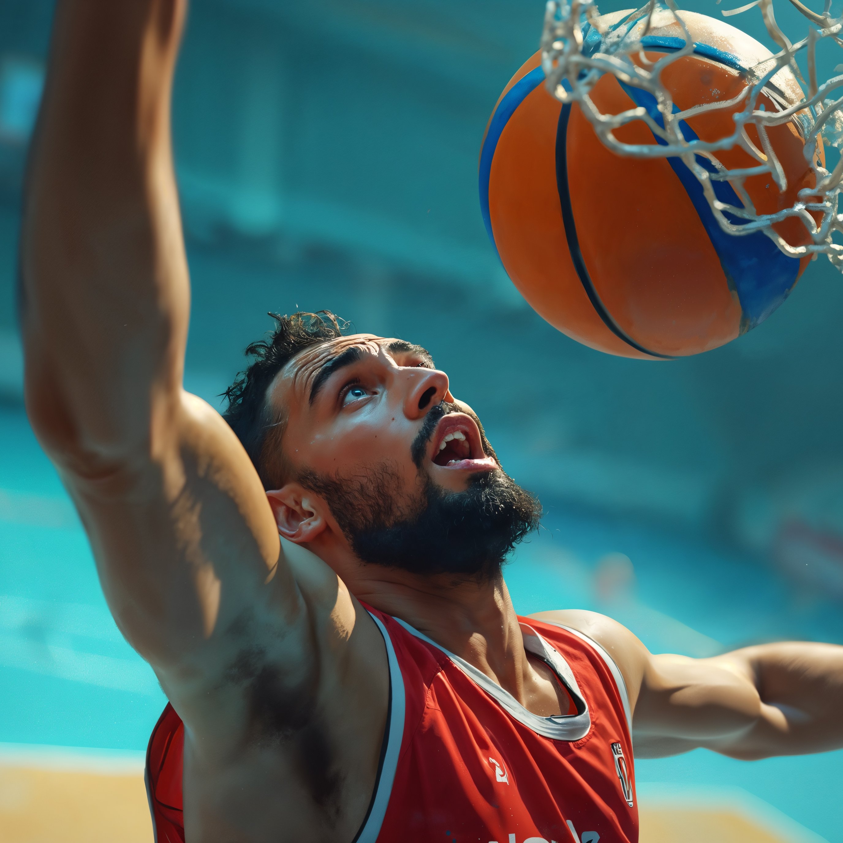 Basketball player scoring a dunk in game - Wallpapers for iPad Pro 13″ in 2752x2752 resolution