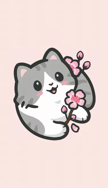 joy Wallpapers for Samsung, Honor, Sony (1080x1920): kitten, minimalism, flowers, pet