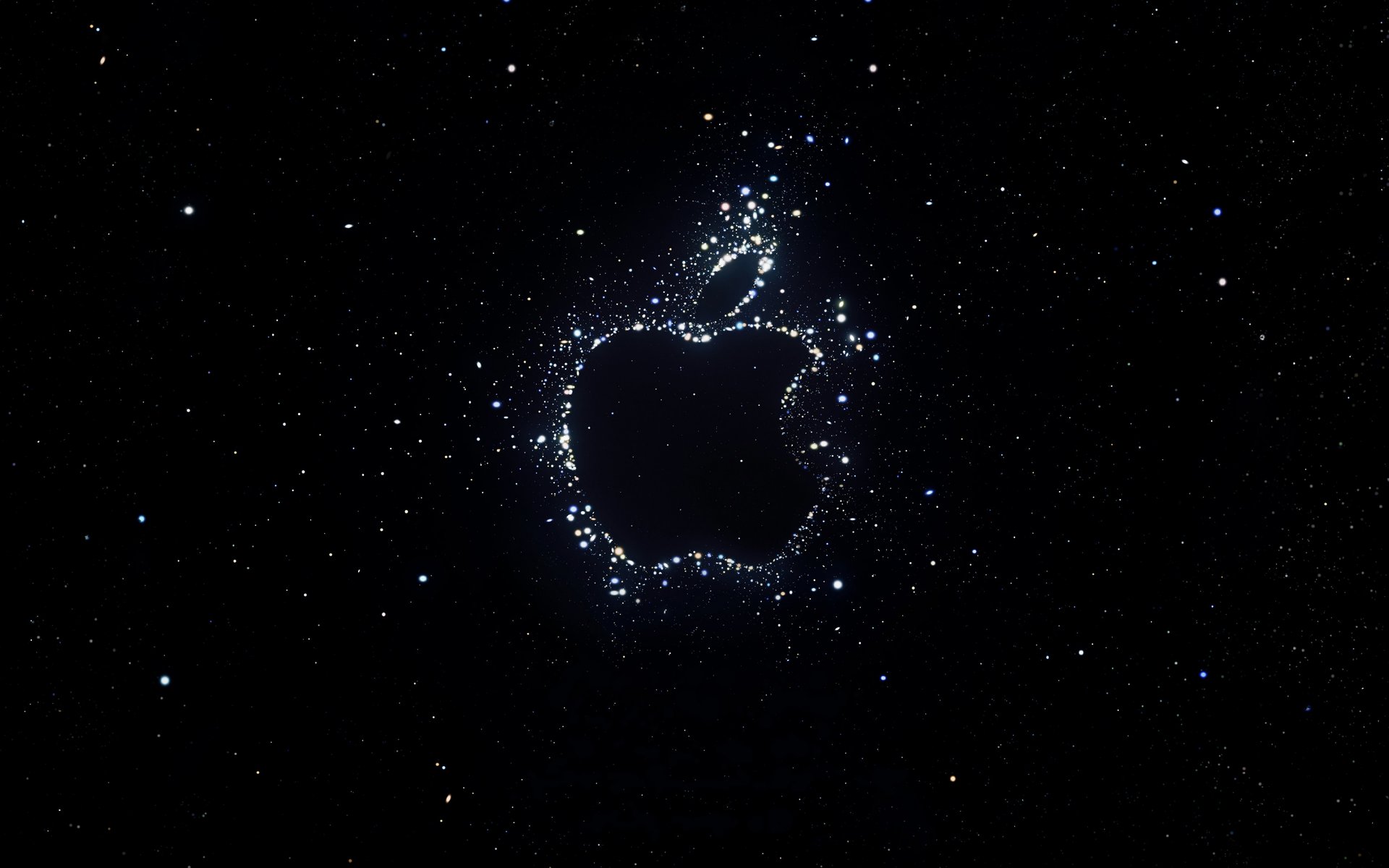 Логотип Apple из звезд в космосе - WUXGA обои в разрешении 1920x1200