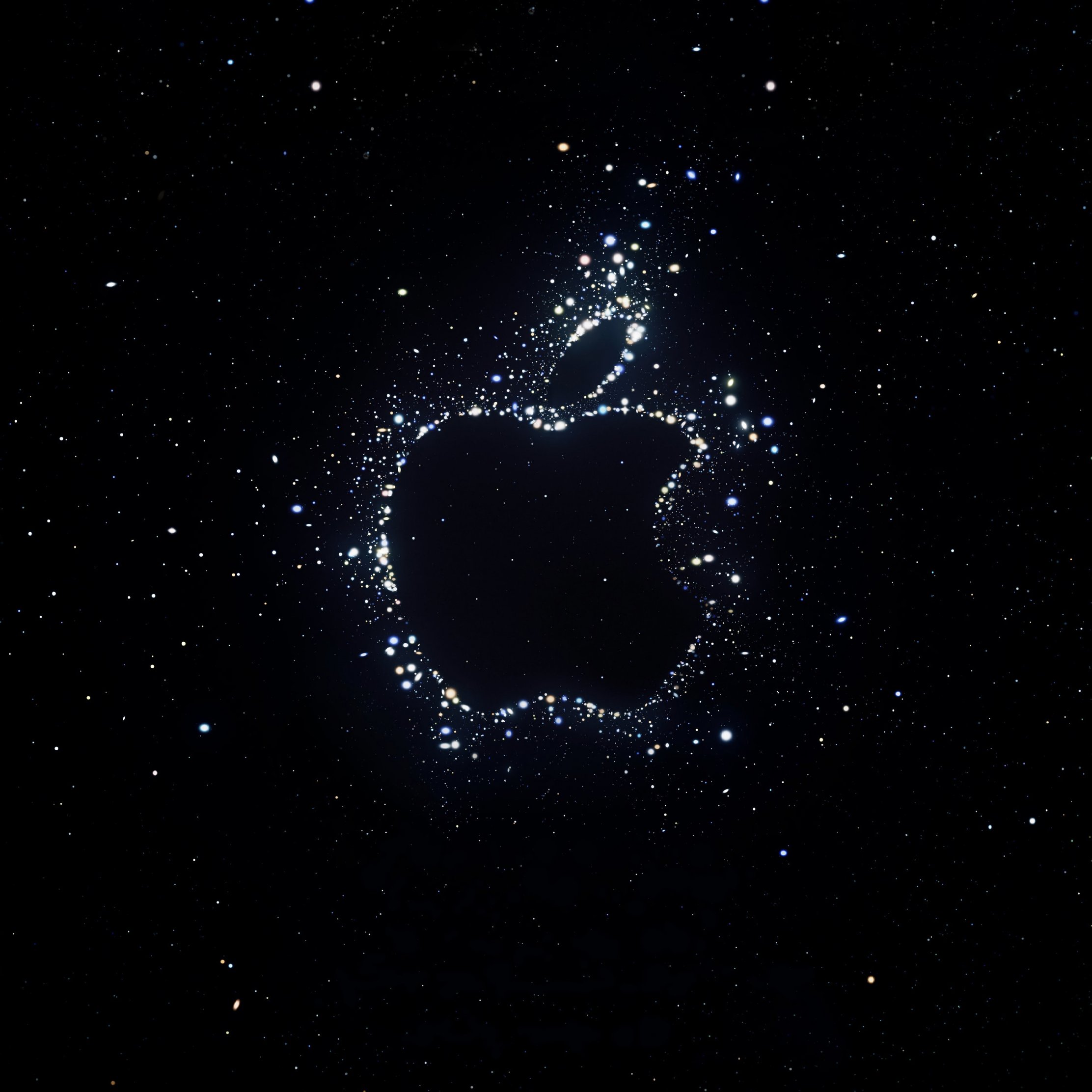 Apple logo formed by stars in space - Wallpapers for iPad Pro 10.5″ in 2224x2224 resolution