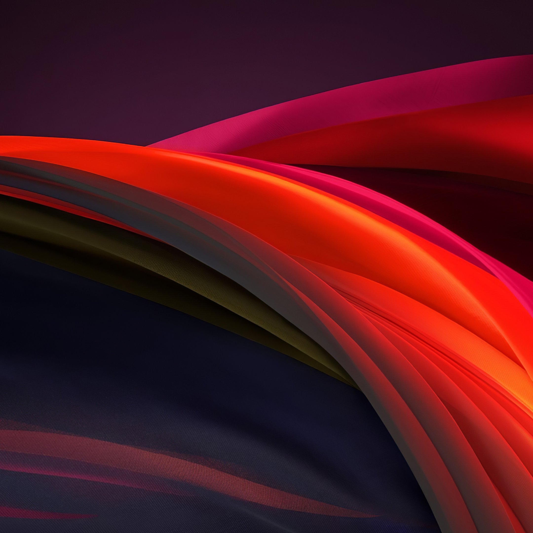 Красно-оранжевые волны ткани - Обои для iPad 10.2″ в разрешении 2160x2160