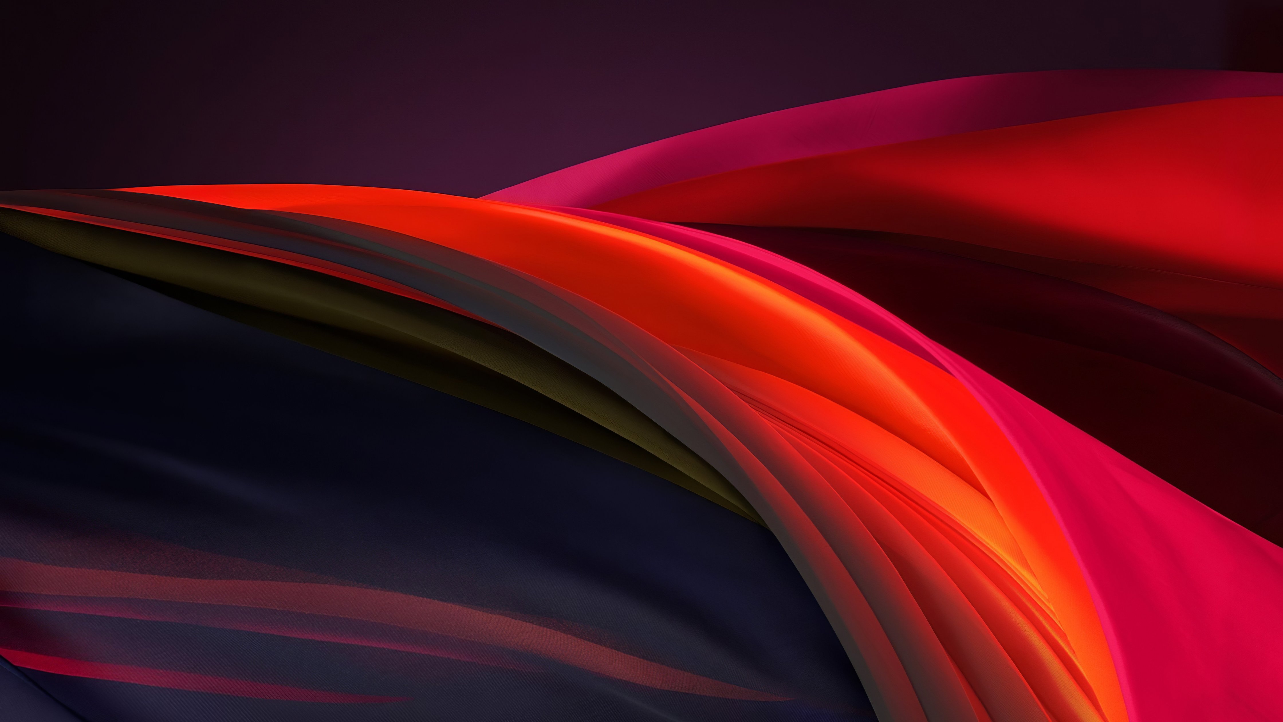 Red-orange waves of fabric - Wallpapers for Apple iMac 24″ in 4480x2520 resolution