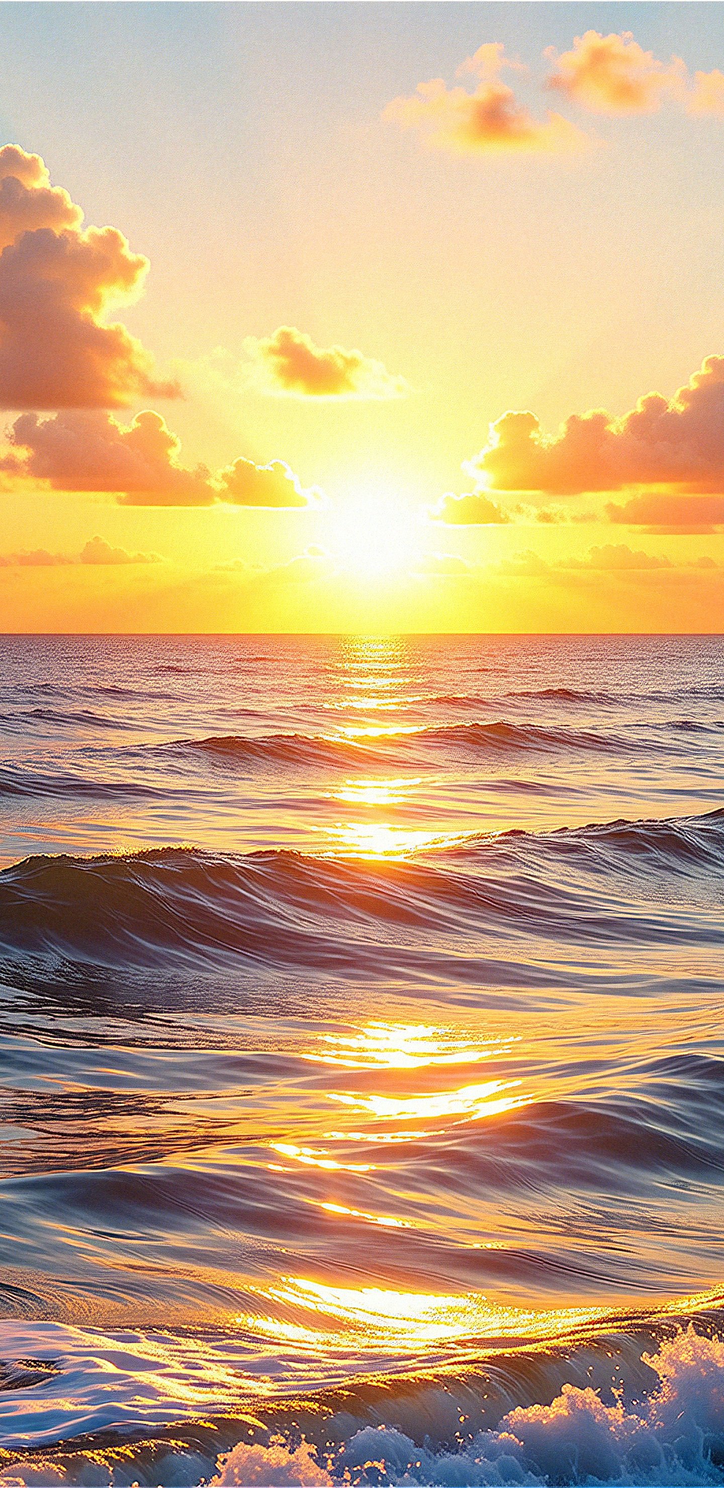 Sunset on the ocean - Wallpapers for Samsung Galaxy S8/S8+/Note 8/S9/S9+/Note 9 in 1440x2960 resolution