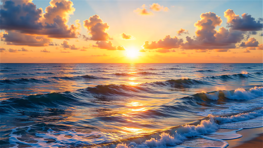 Sunset on the ocean - Wallpapers for Apple iMac 21.5″ in 4096x2304 resolution