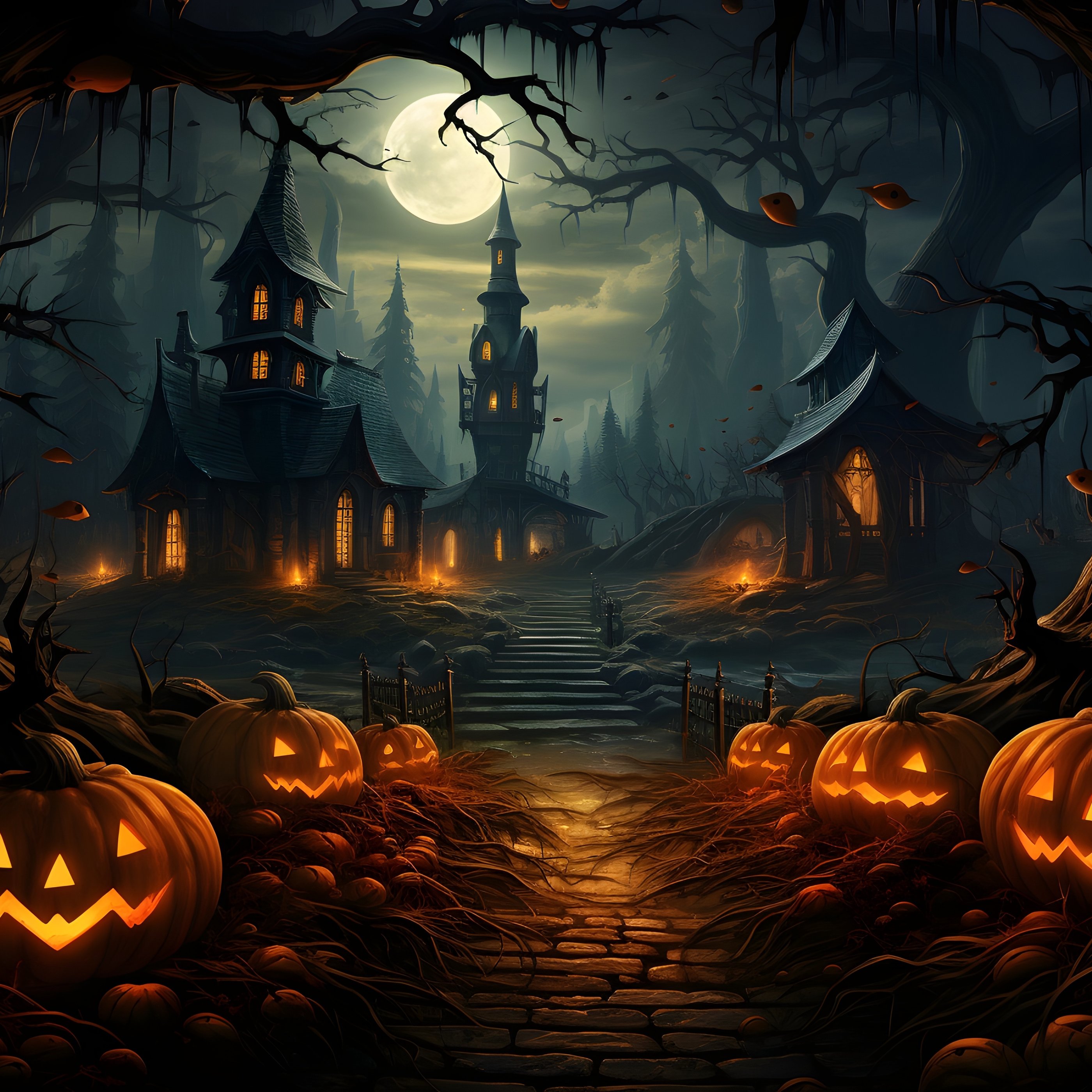 Halloween pumpkins for holiday decorations - Wallpapers for Samsung Galaxy Tab S9+ in 2800x2800 resolution